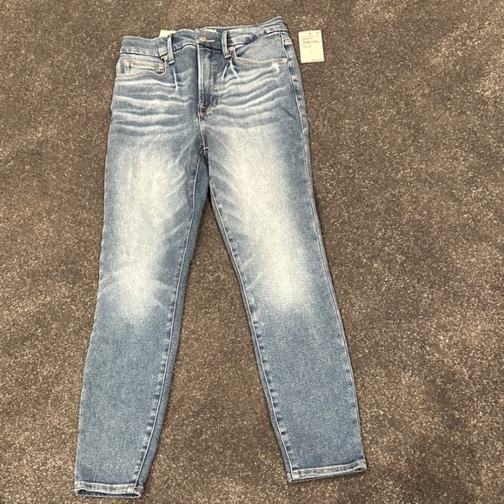 NWT Good American Good Waist Skinny Jeans Womens Light Wash High-Rise Slim Jean